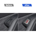 For Tesla Model 3 2019-2023 / Y 2019-2024 4pcs/Set Carbon Fiber Car Door Switch Decorative Sticker with Label, For Tesla Model 3 2019-2023 / Y 2019-2024 Car Door Switch