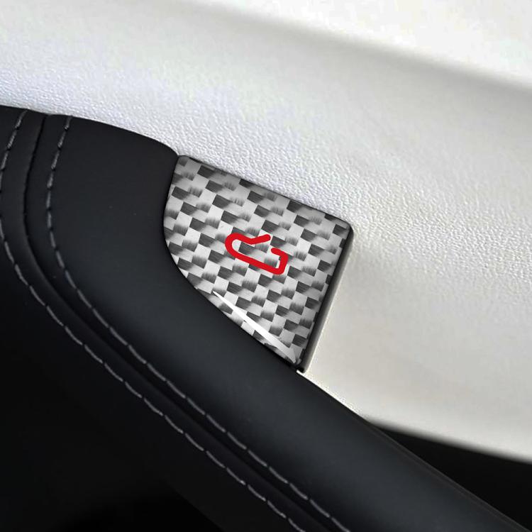 For Tesla Model 3 New Edition 2023+ 4pcs/Set Carbon Fiber Car Door Switch Decorative Sticker with Label, For Tesla Model 3 New Edition 2023+ Car Door Switch