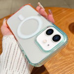 コントラストカラ―グラデーション 透明 MagSafe 電話ケース、iPhone 11 用、iPhone 11 Pro 用