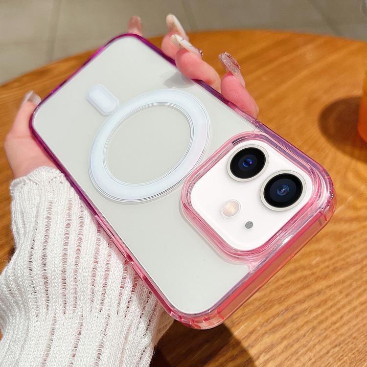 コントラストカラ―グラデーション 透明 MagSafe 電話ケース、iPhone 11 用、iPhone 11 Pro 用