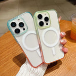 コントラストカラ―グラデーション 透明 MagSafe 電話ケース、iPhone 11 用、iPhone 11 Pro 用