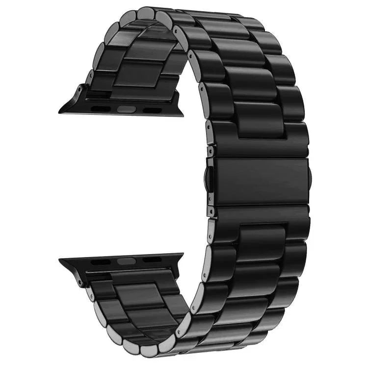 xDfind 三連ビーズ折りたたみバックルステンレススチールウォッチバンド、Apple Watch 42 / 44 / 45 / 46 / 49mm用、Apple Watch 38 / 40 / 41 / S10 42mm用