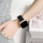 xDfind ブラックシャーク細粒レザーウォッチバンド、Apple Watch 42 / 44 / 45 / 46 / 49mm用、Apple Watch 38 / 40 / 41 / S10 42mm用
