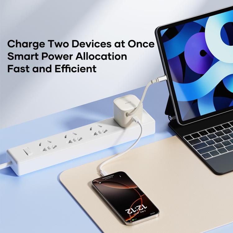 ROCK T90 PD35W Type-C シングルポート GaN壁掛け充電器 Type-C巻き取りケーブル付き、UKプラグ、EUプラグ