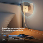 ROCK T90 PD35W Type-C シングルポート GaN壁掛け充電器 Type-C巻き取りケーブル付き、UKプラグ、EUプラグ