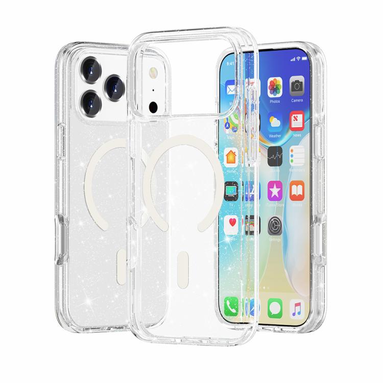 Terminator Style Glitter Powder MagSafe Magnetic Phone Case, For iPhone 18 Pro / 17 Pro, For iPhone 18 Pro Max / 17 Pro Max, For iPhone 17, For iPhone Air