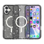 ターミネーター風 グリッターパウダー MagSafe 磁気電話ケース、iPhone 17 Pro Max 用、iPhone 17 Pro 用、iPhone 17 用、iPhone Air 用
