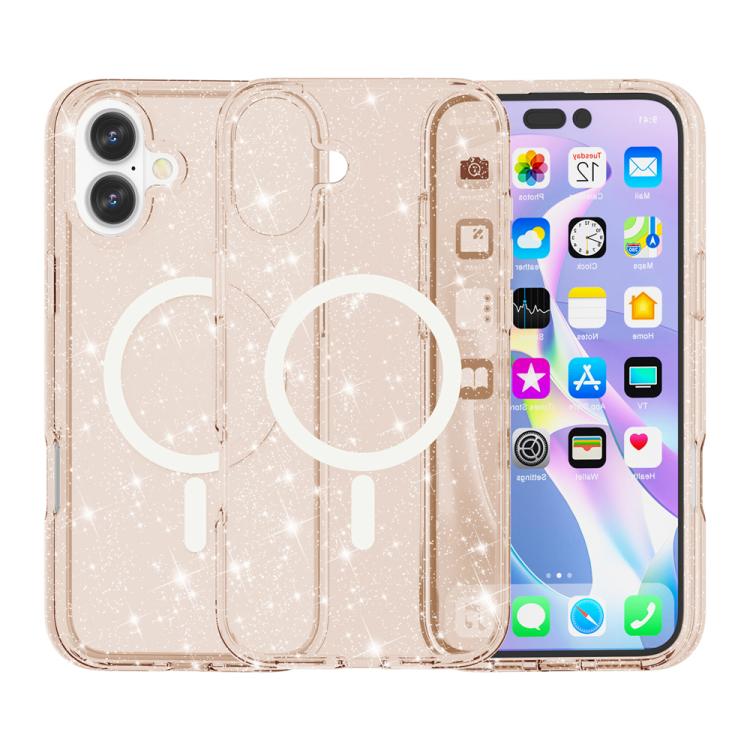 ターミネーター風 グリッターパウダー MagSafe 磁気電話ケース、iPhone 17 Pro Max 用、iPhone 17 Pro 用、iPhone 17 用、iPhone Air 用