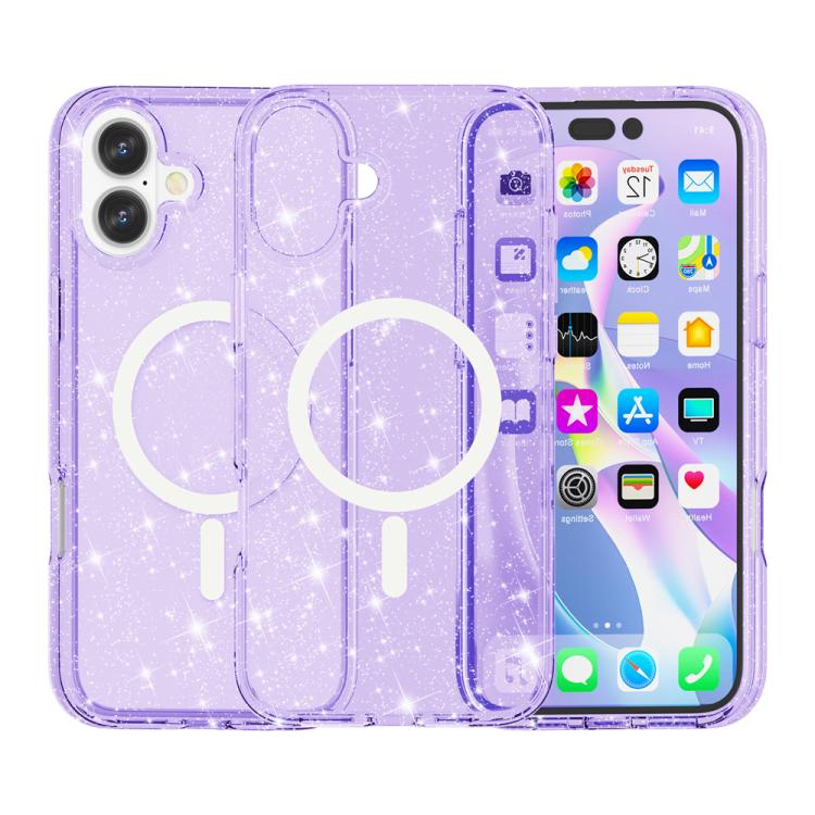 ターミネーター風 グリッターパウダー MagSafe 磁気電話ケース、iPhone 17 Pro Max 用、iPhone 17 Pro 用、iPhone 17 用、iPhone Air 用