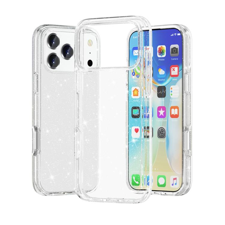 耐衝撃ターミネーター グリッターパウダー電話ケース、iPhone 17 Pro Max 用、iPhone 17 Pro 用、iPhone 17 用、iPhone Air 用