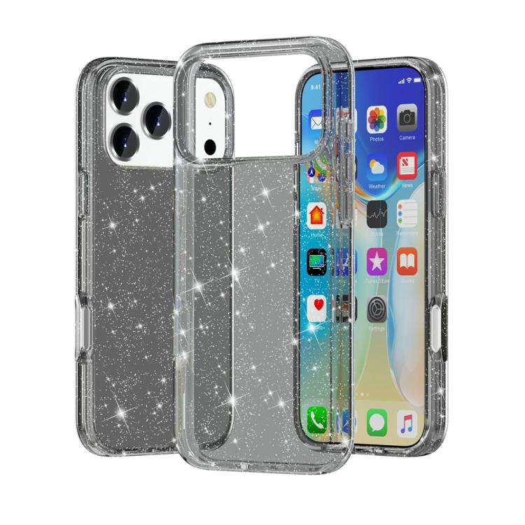 耐衝撃ターミネーター グリッターパウダー電話ケース、iPhone 17 Pro Max 用、iPhone 17 Pro 用、iPhone 17 用、iPhone Air 用