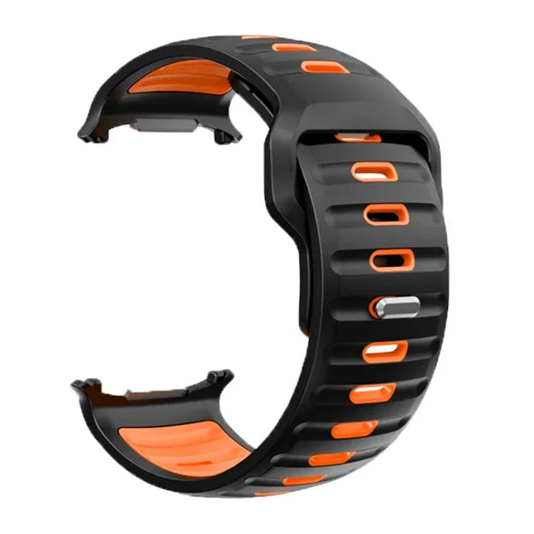 ストライプ二色シリコンウォッチバンド、Samsung Galaxy Watch Ultra 47mm / Ultra 2025用