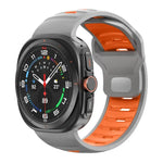 ストライプ二色シリコンウォッチバンド、Samsung Galaxy Watch Ultra 47mm / Ultra 2025用