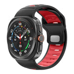 ストライプ二色シリコンウォッチバンド、Samsung Galaxy Watch Ultra 47mm / Ultra 2025用