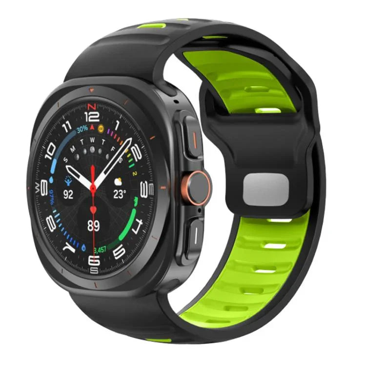 ストライプ二色シリコンウォッチバンド、Samsung Galaxy Watch Ultra 47mm / Ultra 2025用