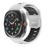 ストライプ二色シリコンウォッチバンド、Samsung Galaxy Watch Ultra 47mm / Ultra 2025用