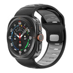 ストライプ二色シリコンウォッチバンド、Samsung Galaxy Watch Ultra 47mm / Ultra 2025用