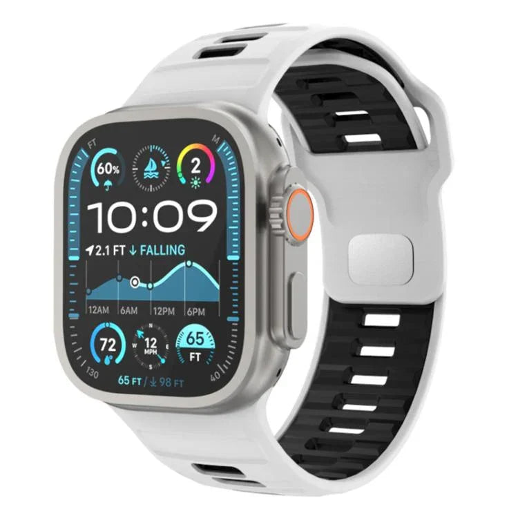 チェッカードリバースバックルシリコンウォッチバンド、Apple Watch 46mm / 49mm / 45mm / 44mm用