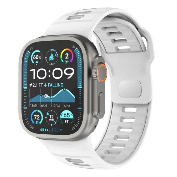 チェッカードリバースバックルシリコンウォッチバンド、Apple Watch 46mm / 49mm / 45mm / 44mm用