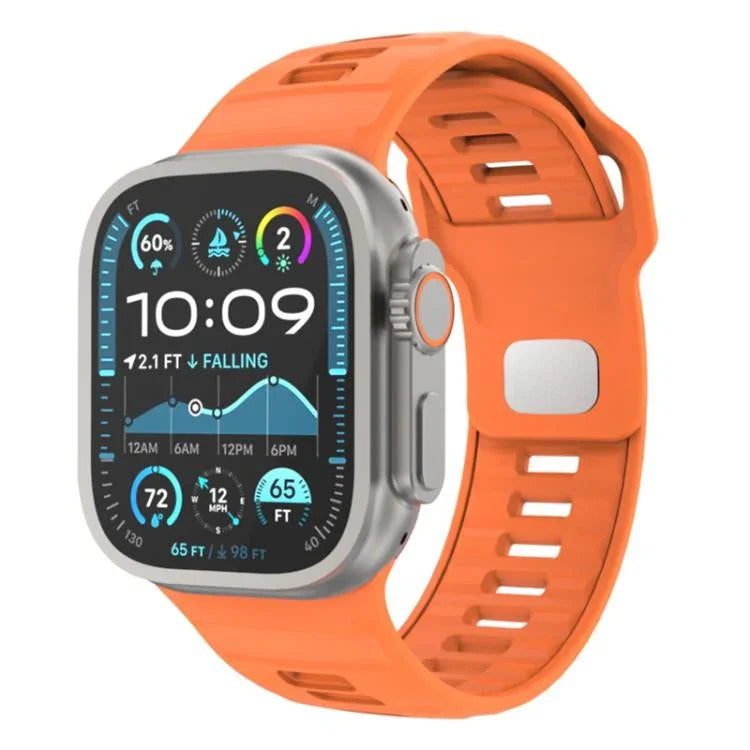 チェッカードリバースバックルシリコンウォッチバンド、Apple Watch 46mm / 49mm / 45mm / 44mm用