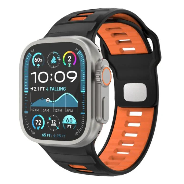 チェッカードリバースバックルシリコンウォッチバンド、Apple Watch 46mm / 49mm / 45mm / 44mm用