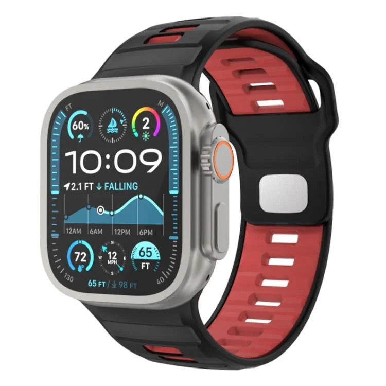 チェッカードリバースバックルシリコンウォッチバンド、Apple Watch 46mm / 49mm / 45mm / 44mm用