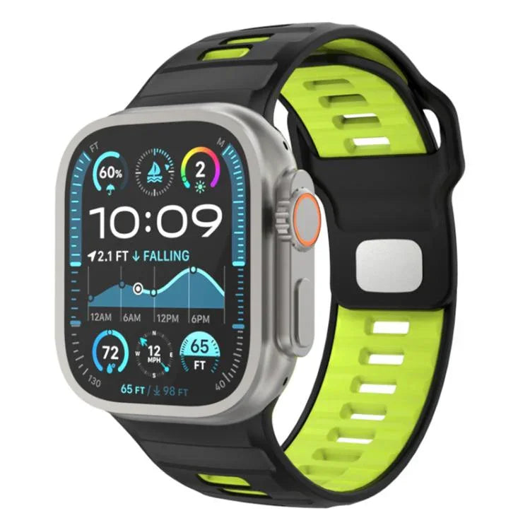 チェッカードリバースバックルシリコンウォッチバンド、Apple Watch 46mm / 49mm / 45mm / 44mm用