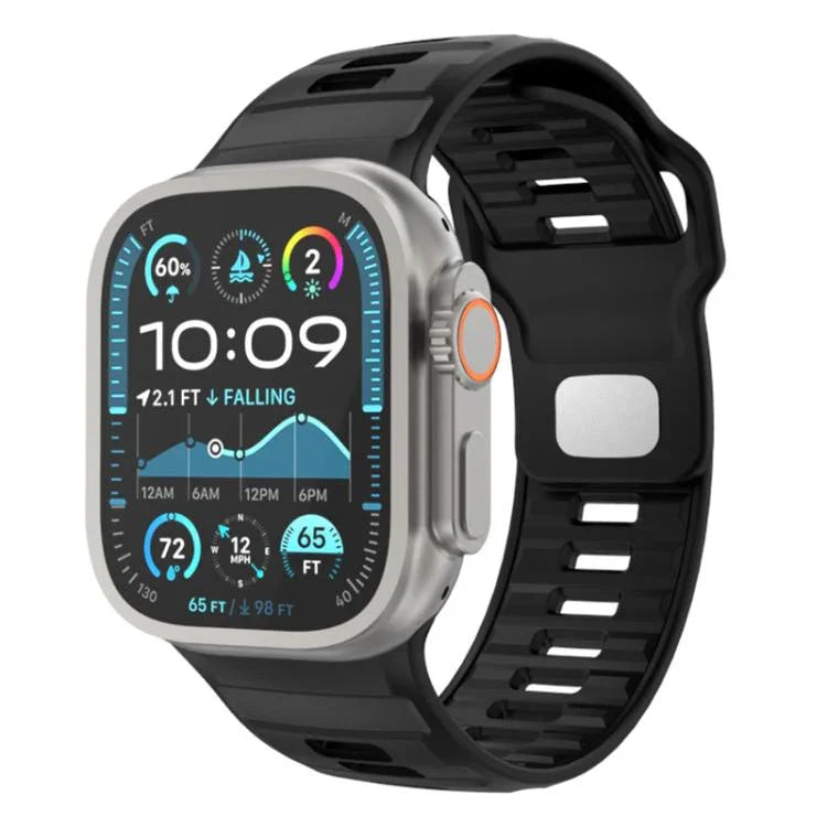 チェッカードリバースバックルシリコンウォッチバンド、Apple Watch 46mm / 49mm / 45mm / 44mm用