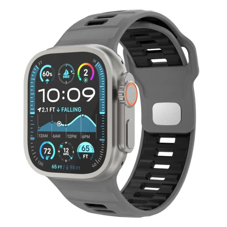 チェッカードリバースバックルシリコンウォッチバンド、Apple Watch 46mm / 49mm / 45mm / 44mm用