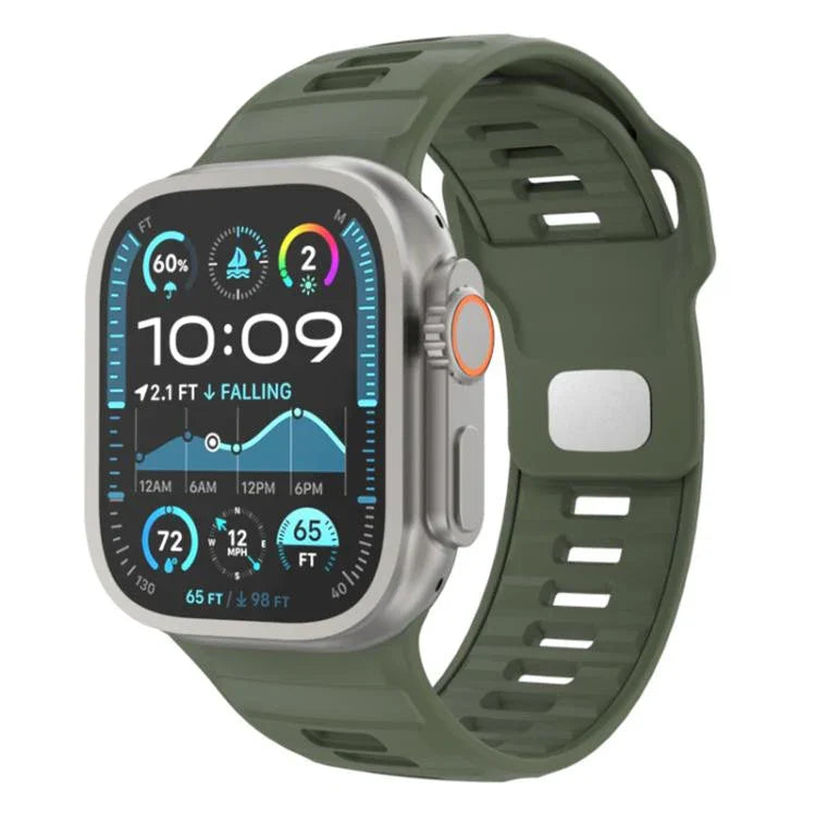 チェッカードリバースバックルシリコンウォッチバンド、Apple Watch 46mm / 49mm / 45mm / 44mm用