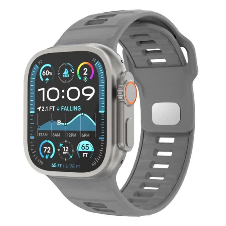 チェッカードリバースバックルシリコンウォッチバンド、Apple Watch 46mm / 49mm / 45mm / 44mm用