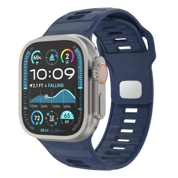 チェッカードリバースバックルシリコンウォッチバンド、Apple Watch 46mm / 49mm / 45mm / 44mm用