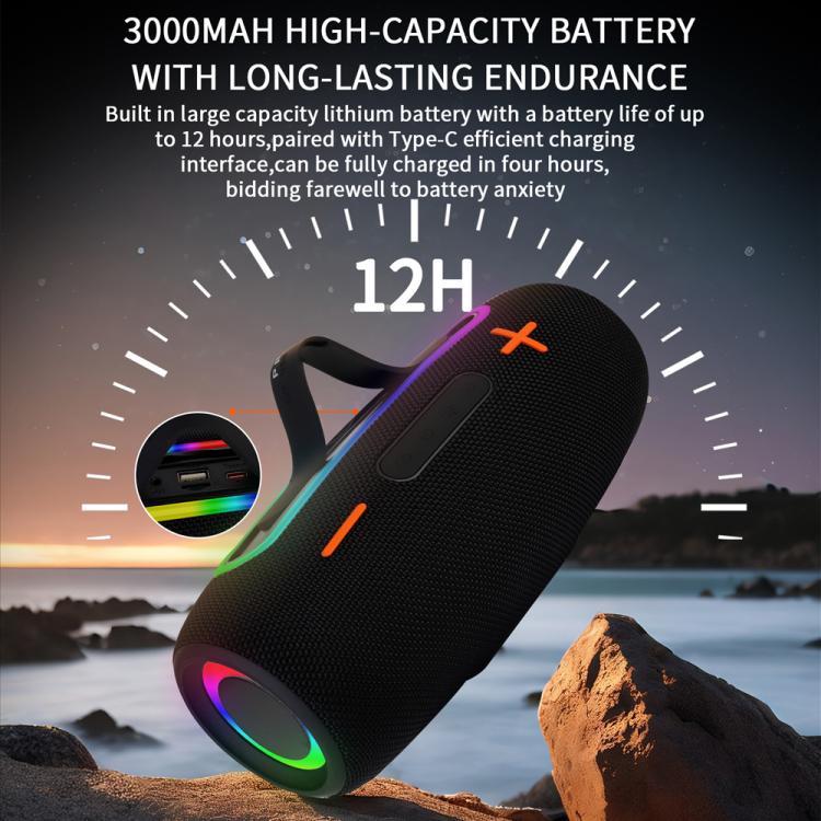 PRO9 20W アウトドア IPX6 ポータブルRGBワイヤレススピーカー ステレオサウンドバー サブウーファー