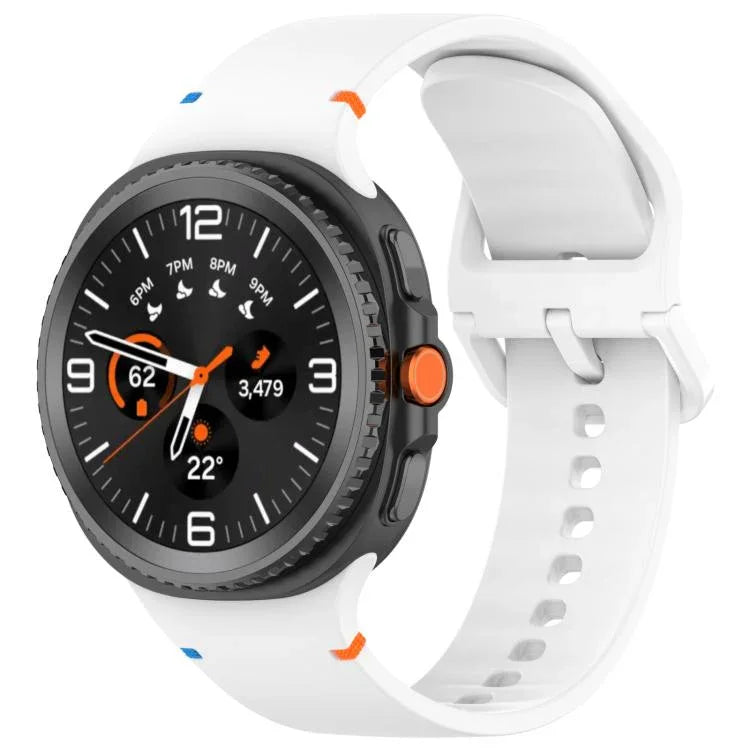 Samsung Galaxy Watch8 Classic 46mm / Watch8 44mm / 40mm用 xDfind ステッチ入り無地シリコンウォッチバンド、20mm、22mm