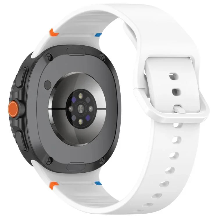 For Samsung Galaxy Watch8 Classic 46mm / Watch8 44mm / 40mm xDfind Stitched Solid Color Silicone Watch Band, 20mm, 22mm