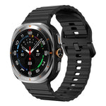 Samsung Galaxy Watch8 Classic 46mm / Watch8 44mm / 40mm用 xDfind ウェービーグレイン ステッチ入りシリコンウォッチバンド、L