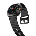 Samsung Galaxy Watch8 Classic 46mm / Watch8 44mm / 40mm用 xDfind ウェービーグレイン ステッチ入りシリコンウォッチバンド、L