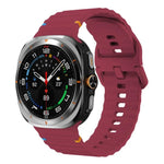 Samsung Galaxy Watch8 Classic 46mm / Watch8 44mm / 40mm用 xDfind ウェービーグレイン ステッチ入りシリコンウォッチバンド、L