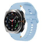 Samsung Galaxy Watch8 Classic 46mm / Watch8 44mm / 40mm用 xDfind ウェービーグレイン ステッチ入りシリコンウォッチバンド、L