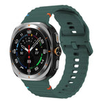 Samsung Galaxy Watch8 Classic 46mm / Watch8 44mm / 40mm用 xDfind ウェービーグレイン ステッチ入りシリコンウォッチバンド、L