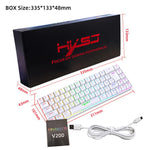 HXSJ V200 Russian Version Wired RGB Backlit Mechanical Keyboard 68 Key Caps, Cable Length: 1.7m, V200 Russian Version White