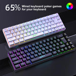 HXSJ V200 Russian Version Wired RGB Backlit Mechanical Keyboard 68 Key Caps, Cable Length: 1.7m, V200 Russian Version White