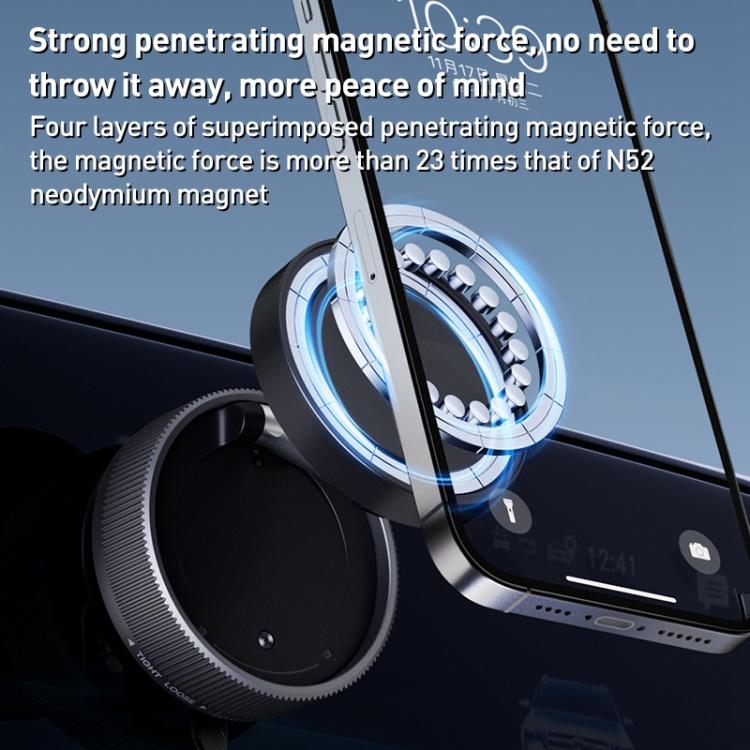 K10A Three-axis Folding Vacuum Adsorption Magnetic Car Phone Holder, K10A (White), K10A (Black), K10A (Grey)