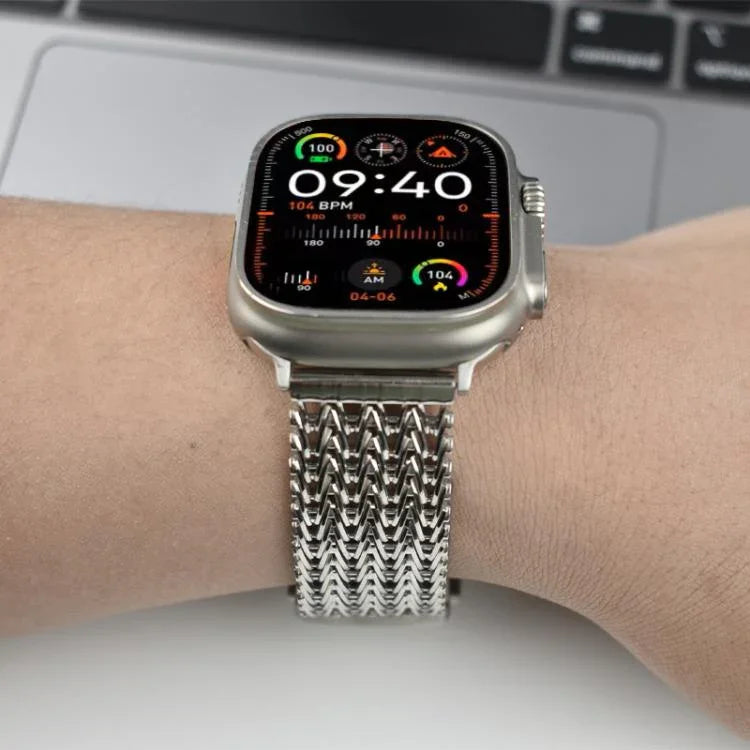 メッシュマグネティックステンレススチールウォッチバンド、Apple Watch 46mm / 49mm / 45mm / 44mm用、Apple Watch 42mm / 41mm / 40mm / 38mm用