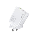WK WP-U66 Kinkong 65W デュアル USB-C / Type-C + USB GaN 急速充電器、UKプラグ、USプラグ、EUプラグ