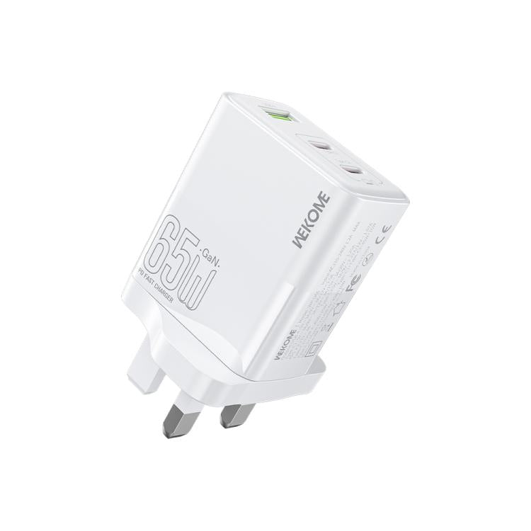WK WP-U66 Kinkong 65W デュアル USB-C / Type-C + USB GaN 急速充電器、UKプラグ、USプラグ、EUプラグ