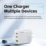 WK WP-U66 Kinkong 65W デュアル USB-C / Type-C + USB GaN 急速充電器、UKプラグ、USプラグ、EUプラグ