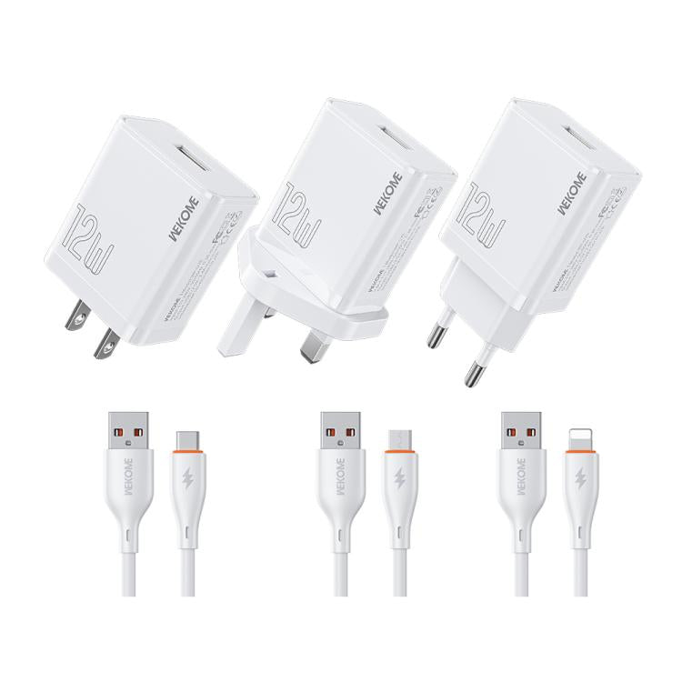 WK WP-U76 Kinkong 12W USB 充電器セット、UKプラグ、USプラグ、EUプラグ