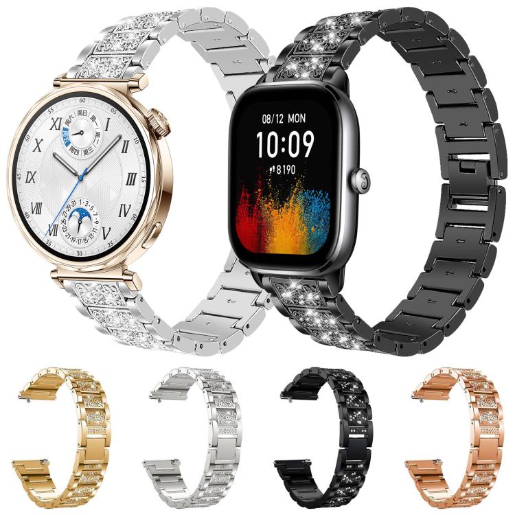 xDfind Diamond Jewelry Steel Watch Band, 20mm For COROS APEX 2 42mm / PACE 2, 20mm For Ticwatch GTH / E3 / E / 2, 22mm For Ticwatch Pro X / Pro3 / Pro / GTX / E2, 20mm For Xiaomi Haylou RS4 Plus LS11, 22mm For Xiaomi Watch S3/2 Pro/S2/S1               ...
