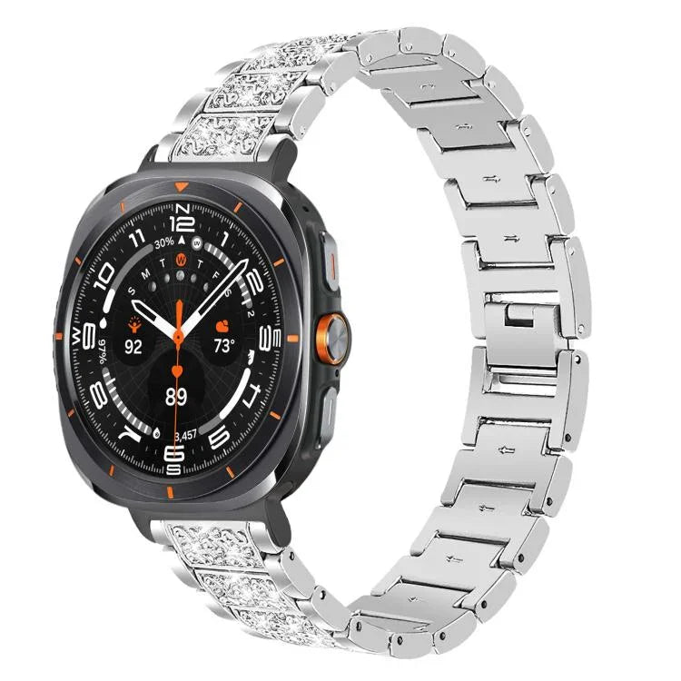 xDfind ダイヤモンド ジュエリー ステンレススチール 時計バンド、Samsung Galaxy Watch Ultra / Ultra 2025 用、Samsung Galaxy Watch8 / Watch8 Classic 用、Samsung Galaxy Watch7 / FE / 6 / 5 / 4 用、Samsung Galaxy Fit3 用